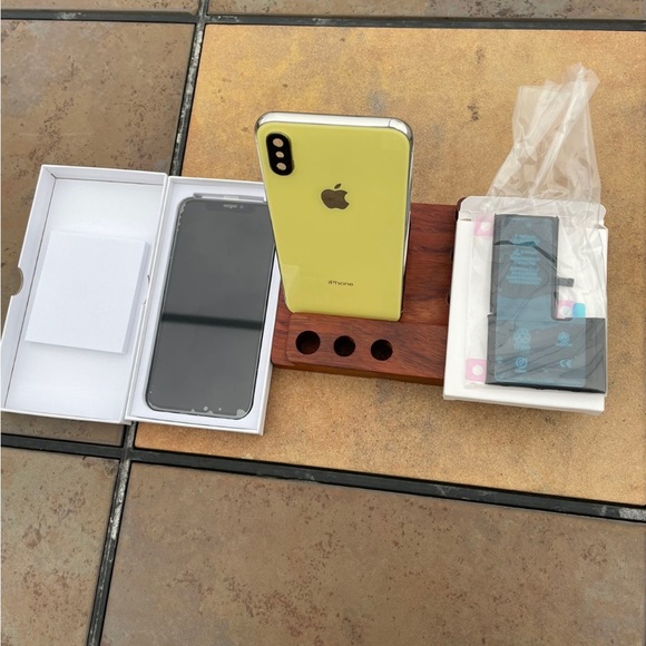 iPhone X original silver frame & yellow shinny frame +Screen+battery replacement